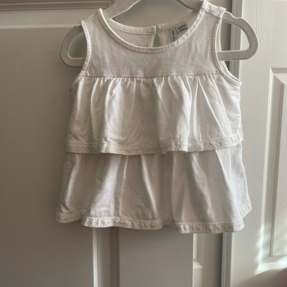 Janie and Jack Ivory Tiered Tank Top